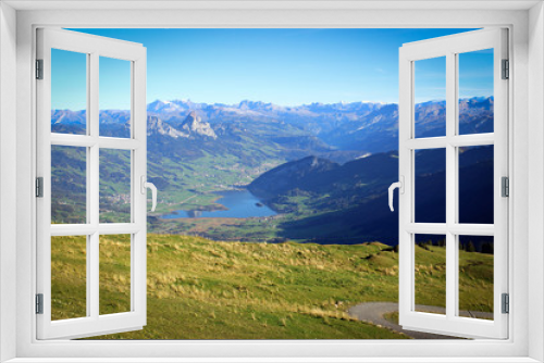 Scenic views of Lake Lauerz from Rigi mountain, Switzerland