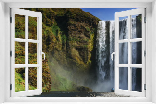 Fototapeta Naklejka Na Ścianę Okno 3D - Great waterfall Skogafoss in south of Iceland near