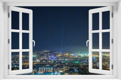 Fototapeta Naklejka Na Ścianę Okno 3D - Barcelona night panoramic view
