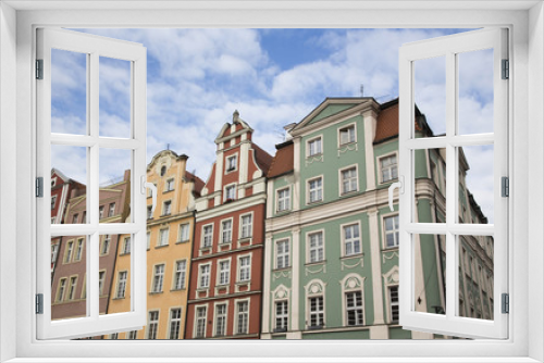 Fototapeta Naklejka Na Ścianę Okno 3D - farbenfrohe Bürgerhäuser in Breslau
