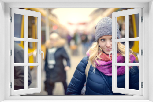 Woman going to work