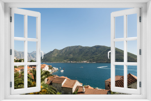 Fototapeta Naklejka Na Ścianę Okno 3D - View Over Perast and Bay of Kotor, Montenegro