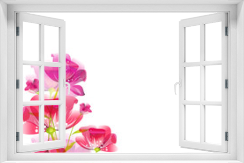 Fototapeta Naklejka Na Ścianę Okno 3D - beautiful pink flowers , on a white