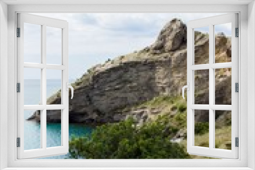 Fototapeta Naklejka Na Ścianę Okno 3D - Beautiful seascape. South coast of Crimea, Novy Svet, near Kapchik cape