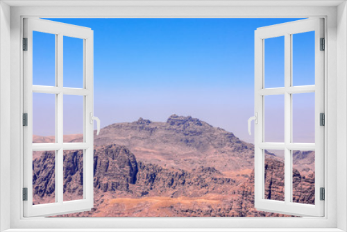 Fototapeta Naklejka Na Ścianę Okno 3D - View to Aaron Tomb near Petra, Jordan