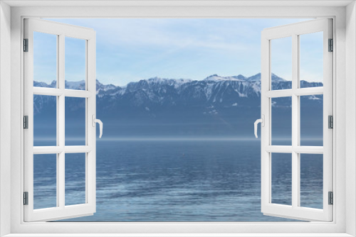 Fototapeta Naklejka Na Ścianę Okno 3D - Landscape view on lake Geneva