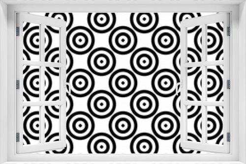 Abstract background seamless mosaic of concentric circles in diagonal arrangement. Retro design vector wallpaper.