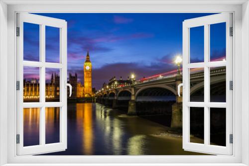 Fototapeta Naklejka Na Ścianę Okno 3D - Houses of Parliament, Big Ben and Westminster at sunset.