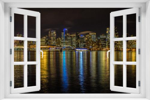 Fototapeta Naklejka Na Ścianę Okno 3D - City Skyline At Night