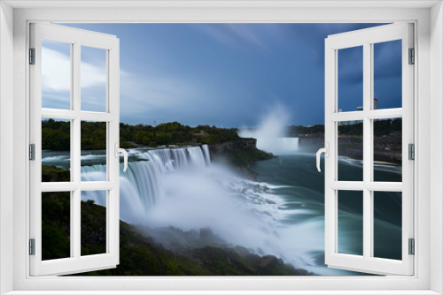 Fototapeta Naklejka Na Ścianę Okno 3D - Long Exposure of American Horseshoe (Niagara) Falls After Storm - New York and Canada