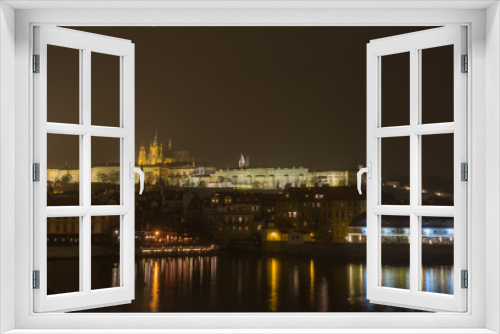 Fototapeta Naklejka Na Ścianę Okno 3D - Prague is the capital of the Czech Republic. political and cultural center of Bohemia. Its historic center was included in the Unesco World Heritage. landscape at the castle in the night.
