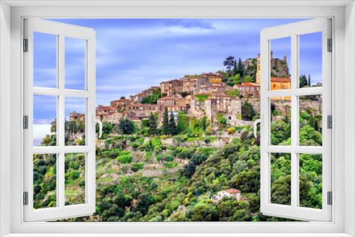 Fototapeta Naklejka Na Ścianę Okno 3D - Eze village on hill top, French Riviera, Provence, France