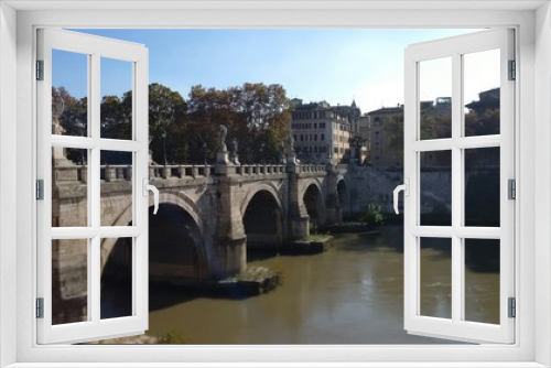 Fototapeta Naklejka Na Ścianę Okno 3D - Ponte Sant'Angelo a Roma