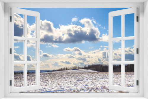Fototapeta Naklejka Na Ścianę Okno 3D - пейзаж с облаками
