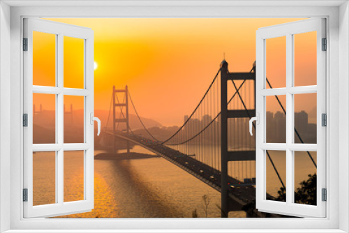 Fototapeta Naklejka Na Ścianę Okno 3D - Tsing Ma Bridge