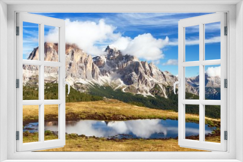 Fototapeta Naklejka Na Ścianę Okno 3D - View from passo Giau, Tofana or Le Tofane Gruppe
