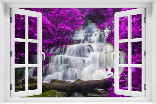 Fototapeta Naklejka Na Ścianę Okno 3D - beautiful waterfall in rainforest at phu tub berk mountain  phetchabun, Thailand (Mun Dang waterfalls)