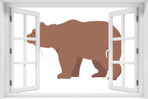 Fototapeta Naklejka Na Ścianę Okno 3D - Brown Bear Vector Illustration in Flat Design