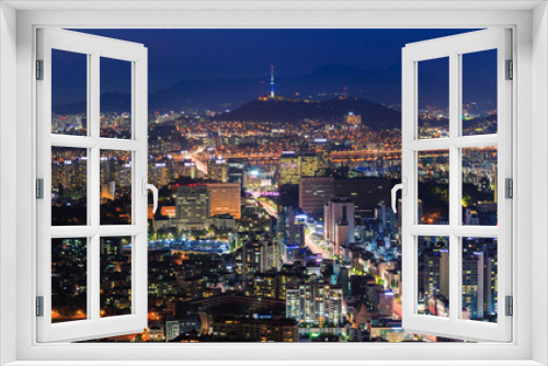 Fototapeta Naklejka Na Ścianę Okno 3D - Seoul City, South Korea