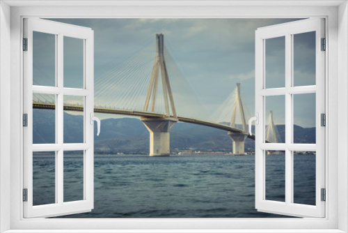Fototapeta Naklejka Na Ścianę Okno 3D - Rio-Antirrio Bridge (Charilaos Trikoupis) in Patras