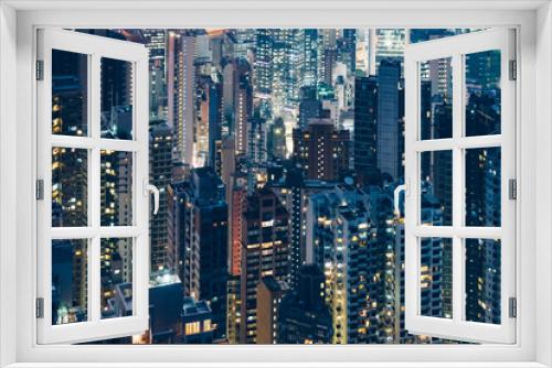 Fototapeta Naklejka Na Ścianę Okno 3D - aerial view of Hong Kong apartment block in China.
