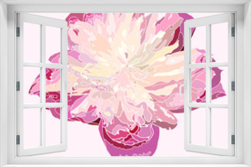 Fototapeta Naklejka Na Ścianę Okno 3D - abstract pink flower, isolated beautiful blossom illustration, vector