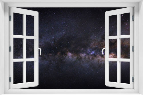 Fototapeta Naklejka Na Ścianę Okno 3D - panorama milky way galaxy. Long exposure photograph.With grain