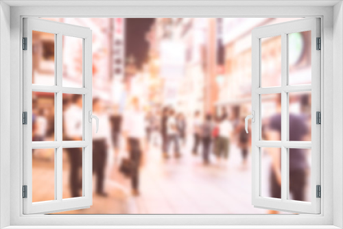 Fototapeta Naklejka Na Ścianę Okno 3D - Blurred image of people shopping with vintage color effected