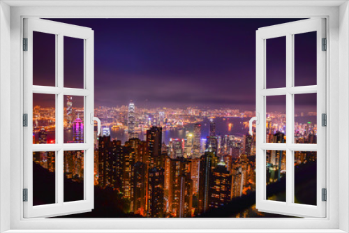 Fototapeta Naklejka Na Ścianę Okno 3D - view of skyscrapers in the city of hong kong