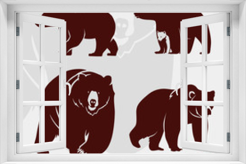 Fototapeta Naklejka Na Ścianę Okno 3D - Grizzly bear silhoutte