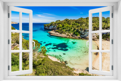 Fototapeta Naklejka Na Ścianę Okno 3D - Idyllic view of the beautiful beach cove of Cala Llombards on Majorca Spain, Mediterranean Sea