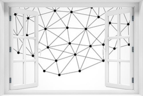 Fototapeta Naklejka Na Ścianę Okno 3D - abstract background with simple neat black networking connection