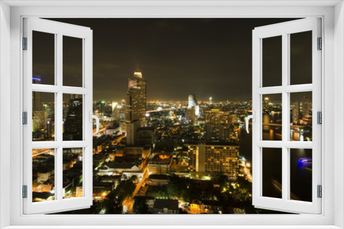 Fototapeta Naklejka Na Ścianę Okno 3D - Modern city view of Bangkok, Thailand. Cityscape.