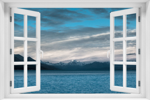 Fototapeta Naklejka Na Ścianę Okno 3D - Colorful view on Mount Cook/Aoraki and Lake Pukaki