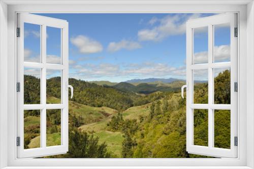Fototapeta Naklejka Na Ścianę Okno 3D - Green Hills in New Zealand