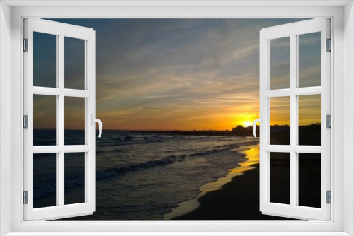Fototapeta Naklejka Na Ścianę Okno 3D - Sunset at the sea
