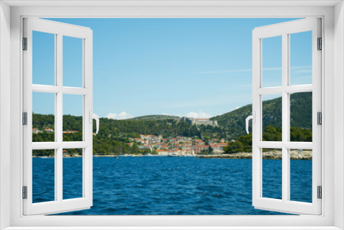 Fototapeta Naklejka Na Ścianę Okno 3D - Beautiful seascape, Hvar and Split Channel. Traveling, yachting, vacation concept.