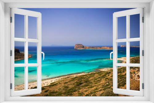 Fototapeta Naklejka Na Ścianę Okno 3D - Gramvousa island view from Laguna Balos, Crete island