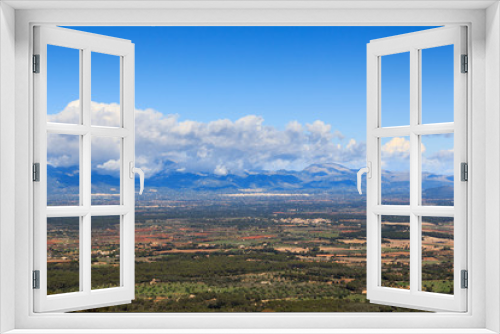 Fototapeta Naklejka Na Ścianę Okno 3D - Majorca panorama and Serra de Tramuntana mountains, Spain
