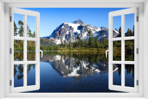 Fototapeta Naklejka Na Ścianę Okno 3D - Picture Lake and Mount Shuksan Mount Baker Washington State