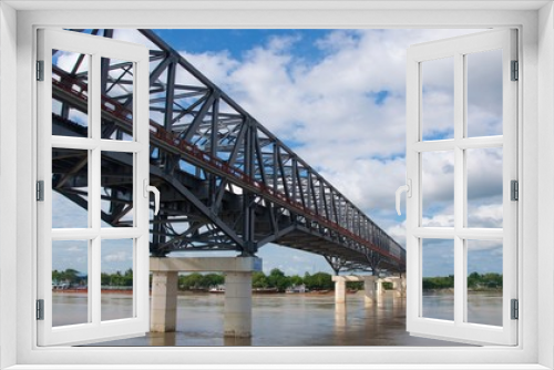 Fototapeta Naklejka Na Ścianę Okno 3D - Pakokku Bridge across Ayayanwaddy River in Mandalay, Myanmar