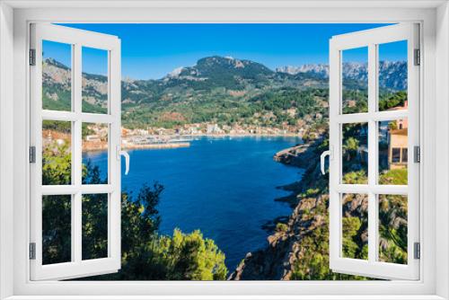 Fototapeta Naklejka Na Ścianę Okno 3D - Beautiful view of the coast Port de Soller on Majorca Spain Mediterranean Sea Landscape