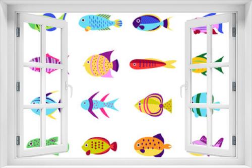 Fototapeta Naklejka Na Ścianę Okno 3D - Cute fish vector set