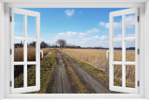 Fototapeta Naklejka Na Ścianę Okno 3D - Droga polna