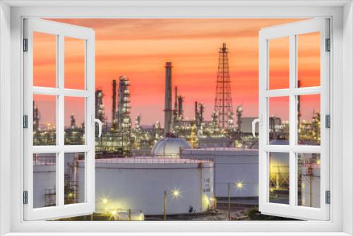 Fototapeta Naklejka Na Ścianę Okno 3D - Oil and gas refinery a - Petrochemical factory