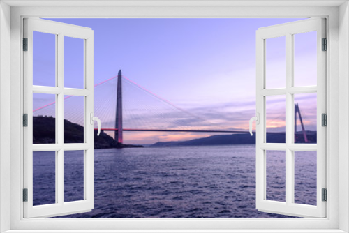 Fototapeta Naklejka Na Ścianę Okno 3D - New bridge of Istanbul, Yavuz Sultan Selim Bridge with long exposure.