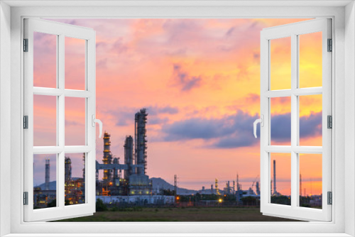 Fototapeta Naklejka Na Ścianę Okno 3D - oil refiery plant, and chemical plant in Thailand, oil tank, oil storage, and pipeline