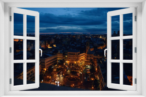 Fototapeta Naklejka Na Ścianę Okno 3D - night valencia view from above