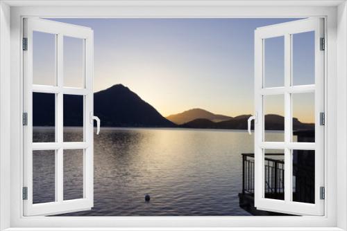 Fototapeta Naklejka Na Ścianę Okno 3D - lago maggiore coast sunrise verbania