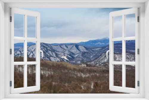 Fototapeta Naklejka Na Ścianę Okno 3D - Winter mountains landscape